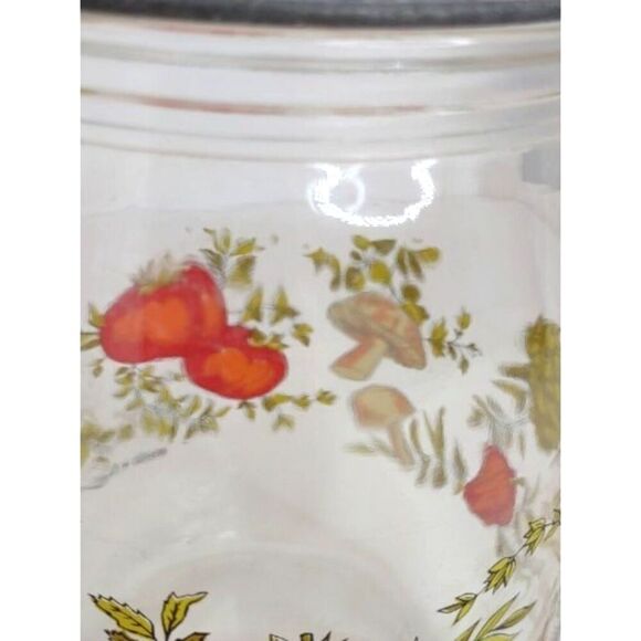 Vintage Arc Spice Of Life Glass Mushrooms and Vegetable Jar Canister 1 L France - Picture 9 of 15